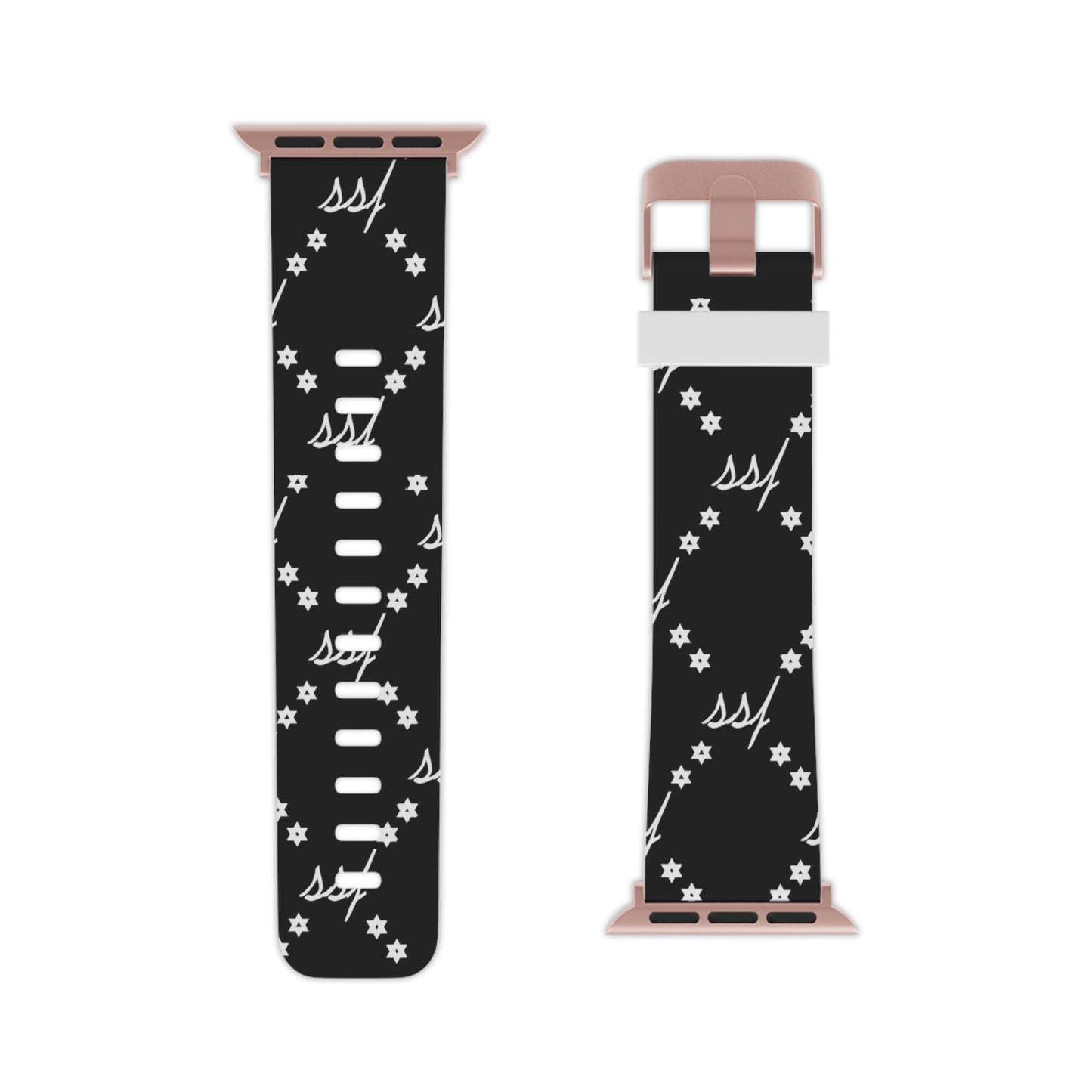 Black Monogram Watch Band for Apple Watch