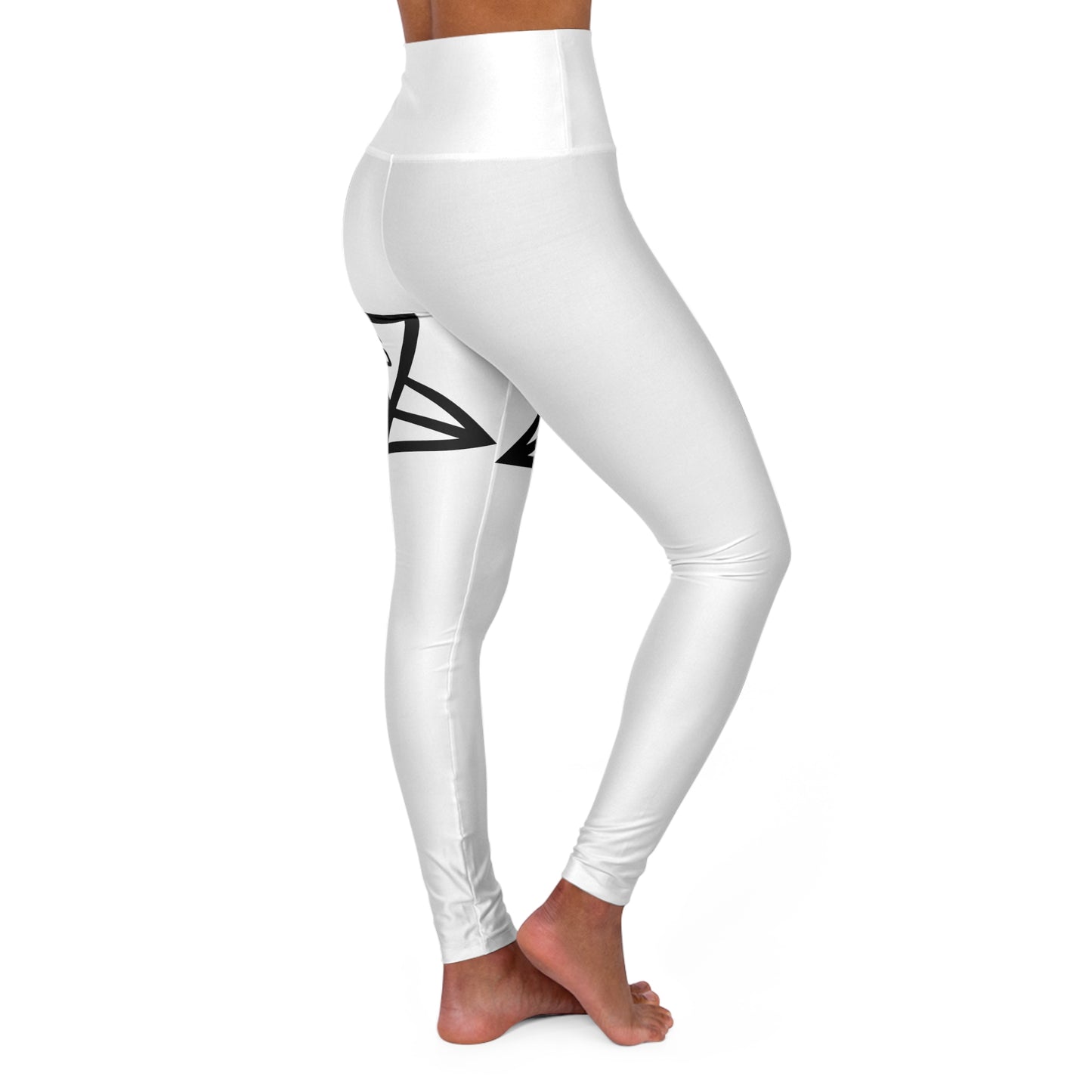 White SSF Fitness High Waisted Yoga Leggings