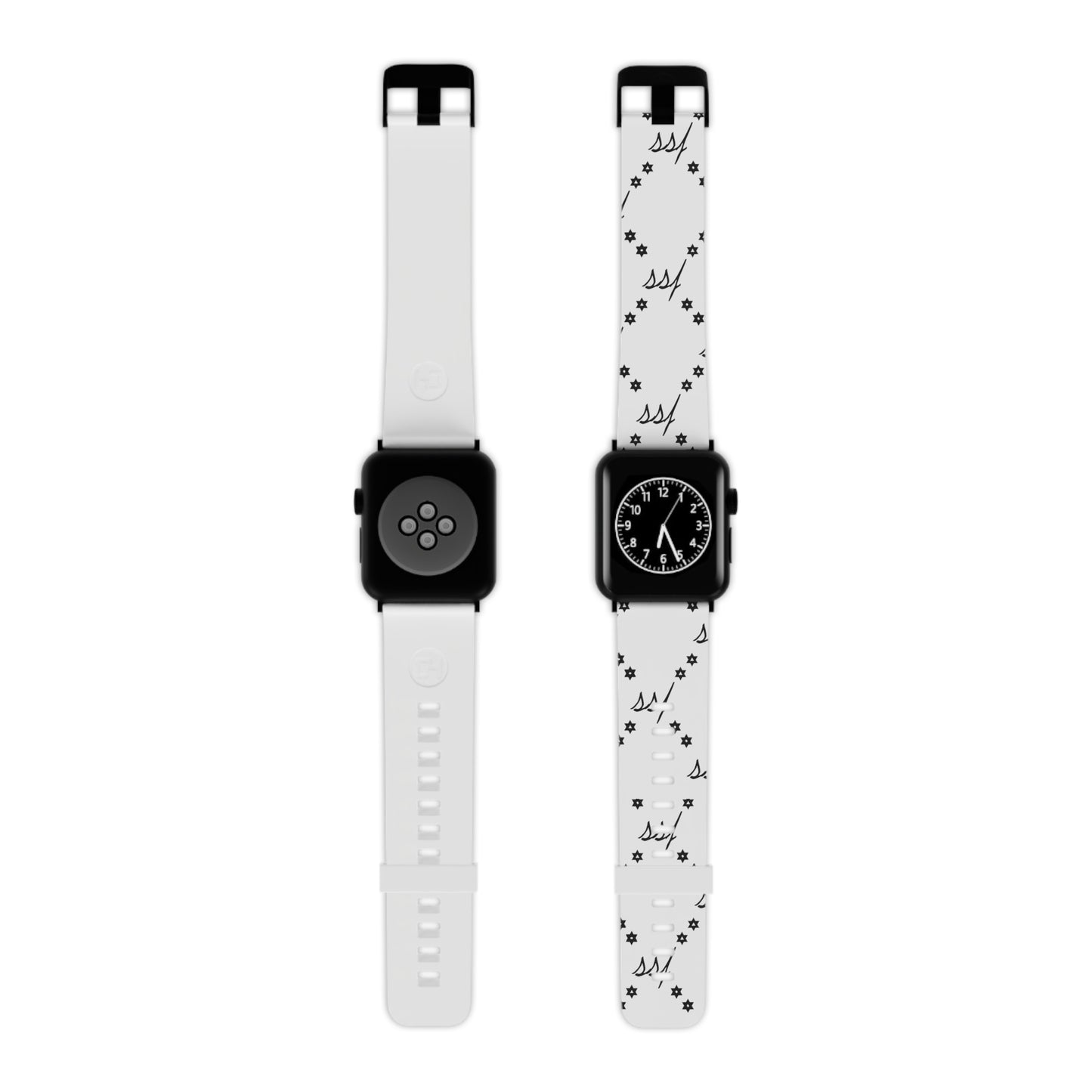 White Monogram Watch Band for Apple Watch