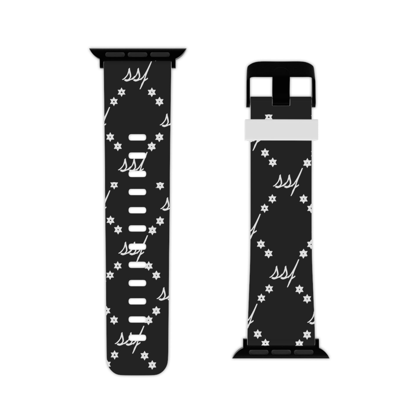 Black Monogram Watch Band for Apple Watch