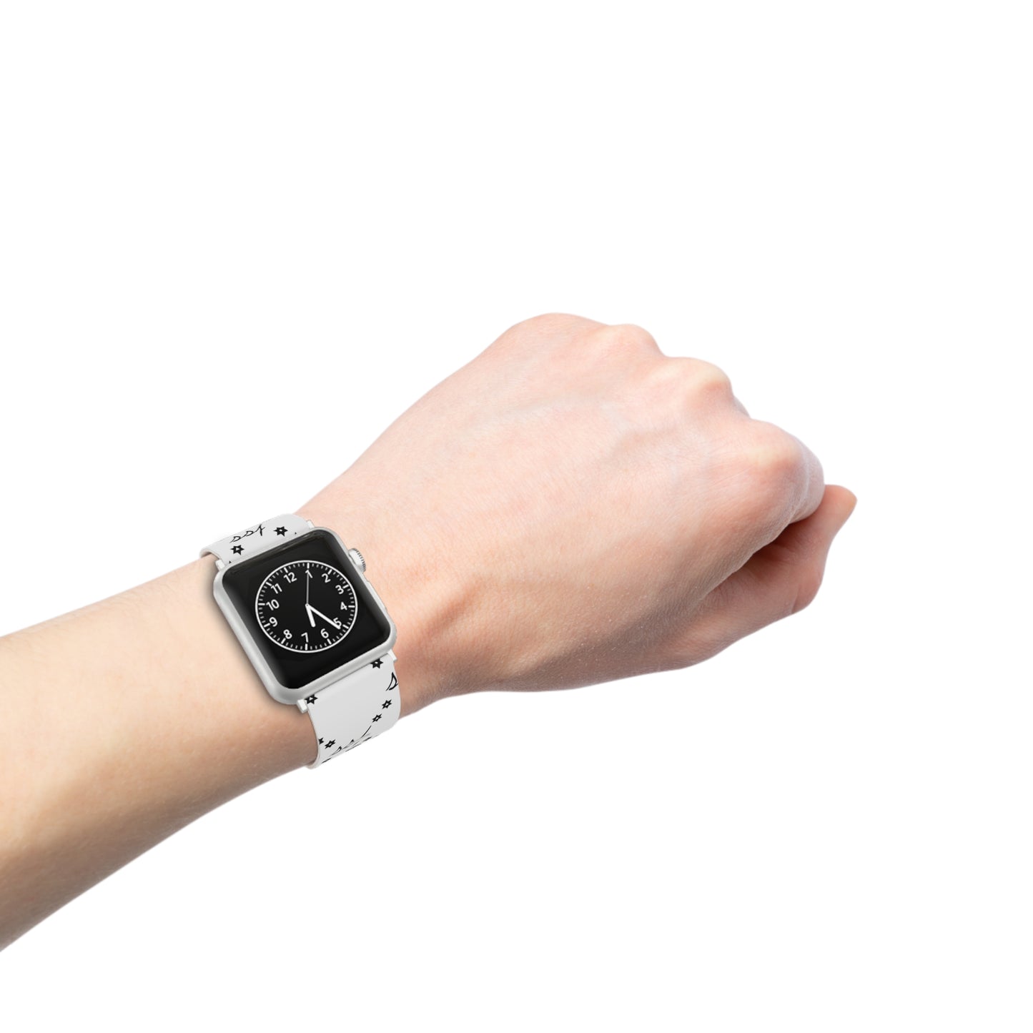 White Monogram Watch Band for Apple Watch