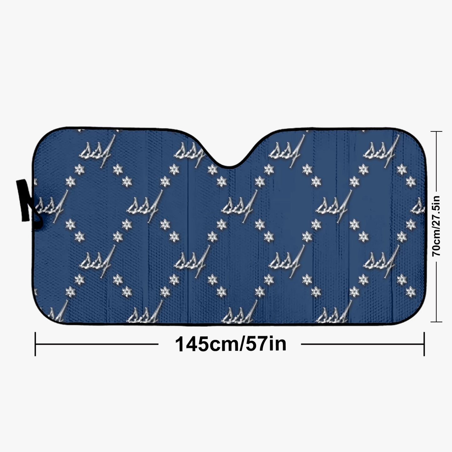 Blue with Chrome Car Windshield Sun Shade