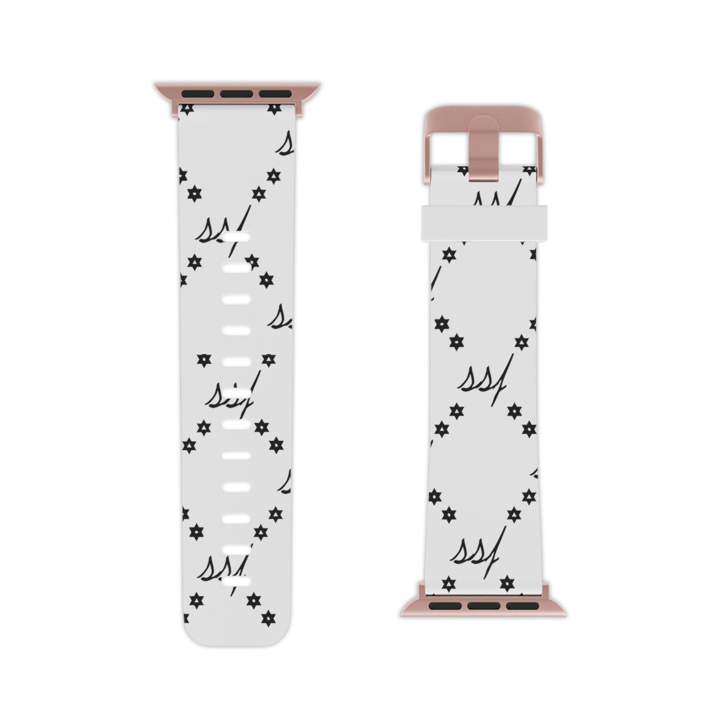 White Monogram Watch Band for Apple Watch