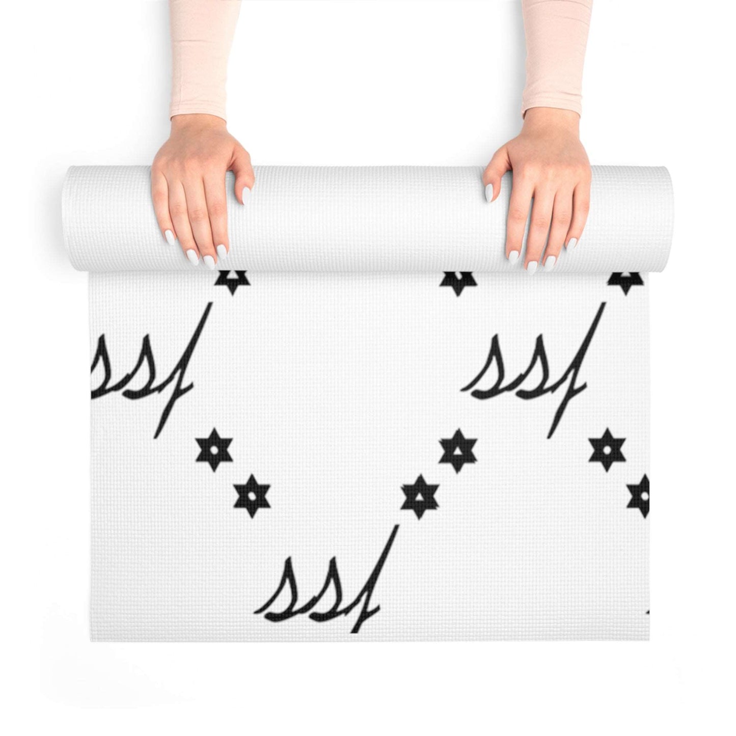 White Monogram Foam Yoga Mat