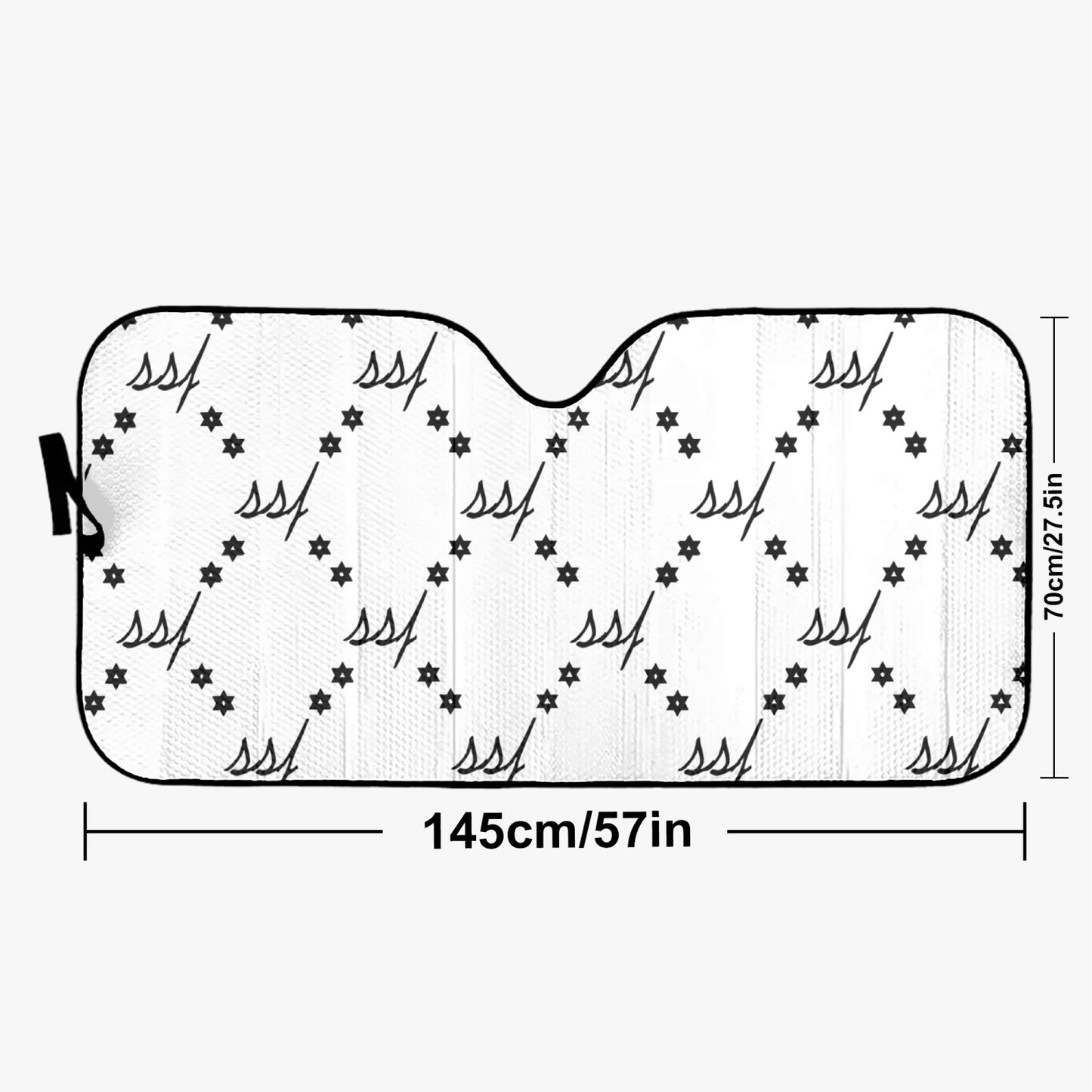 White Monogram Car Windshield Sun Shade