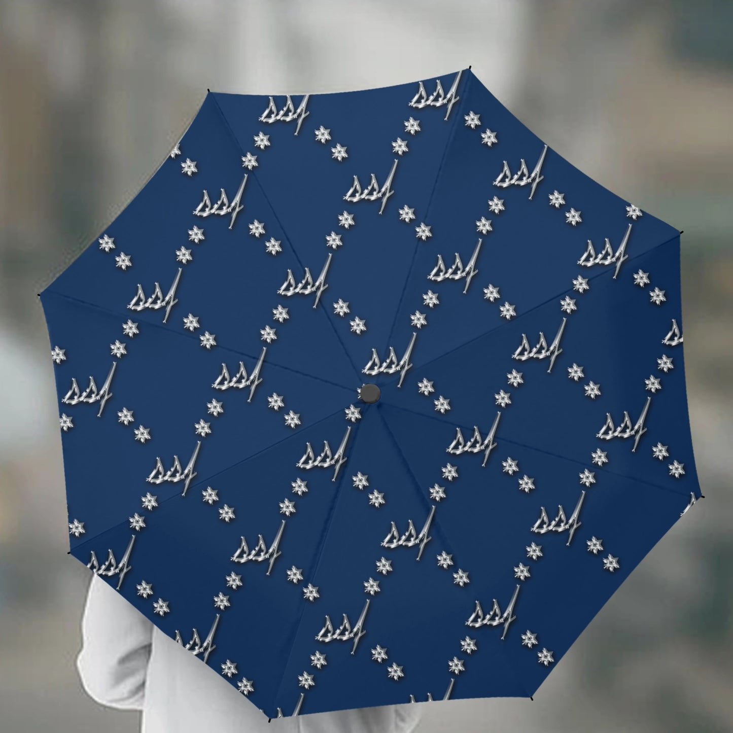 Blue with Chrome Umbrella