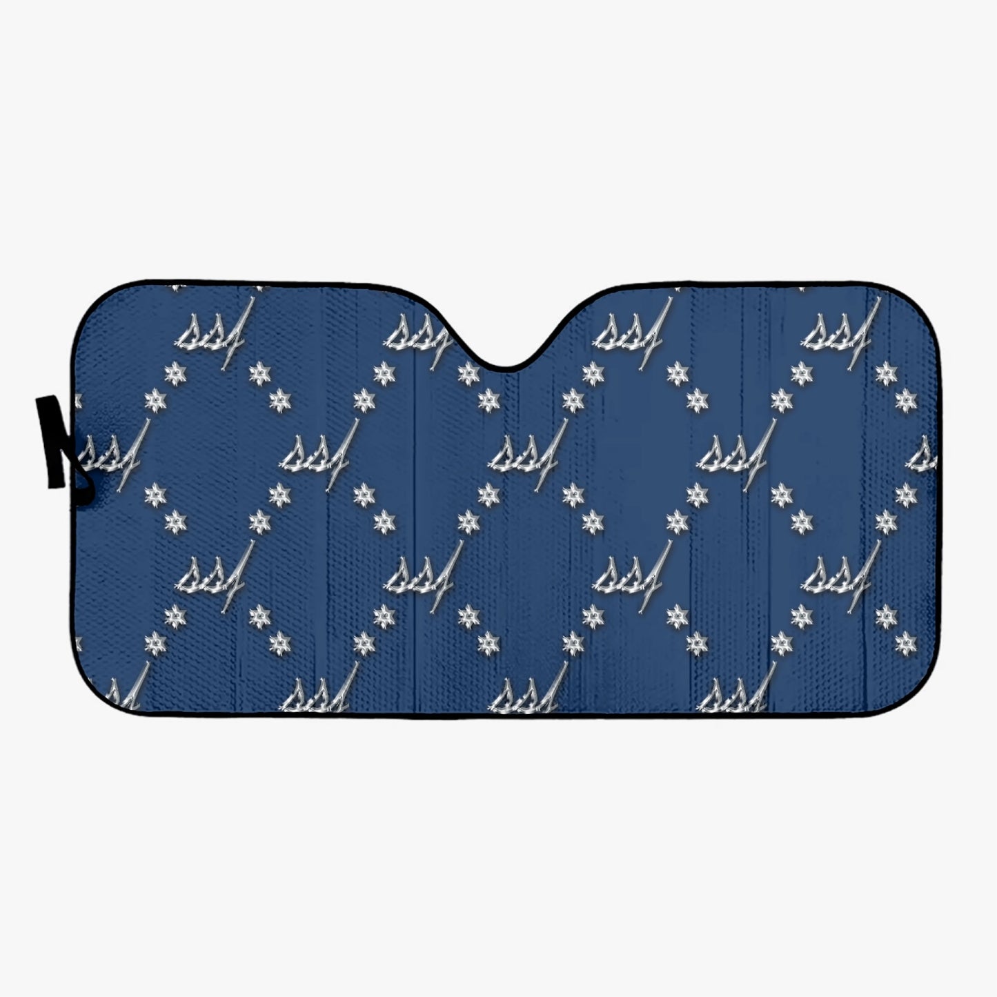 Blue with Chrome Car Windshield Sun Shade