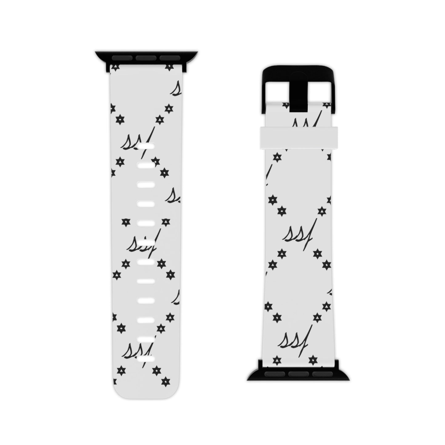 White Monogram Watch Band for Apple Watch