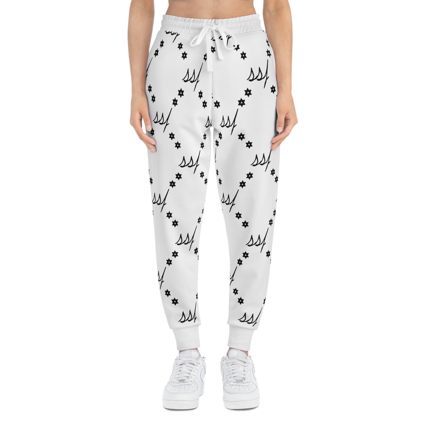 White SSF Monogram Joggers