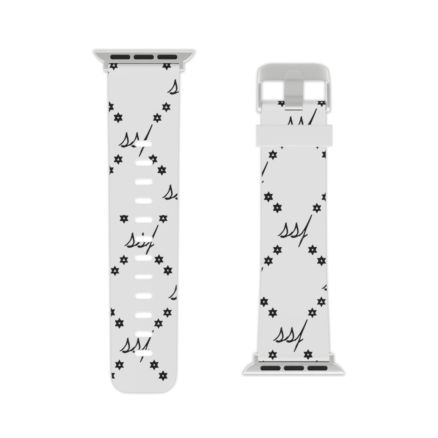 White Monogram Watch Band for Apple Watch