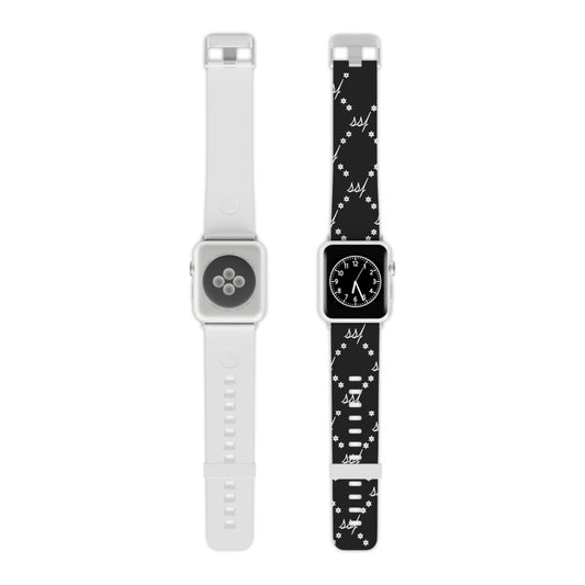 Black Monogram Watch Band for Apple Watch