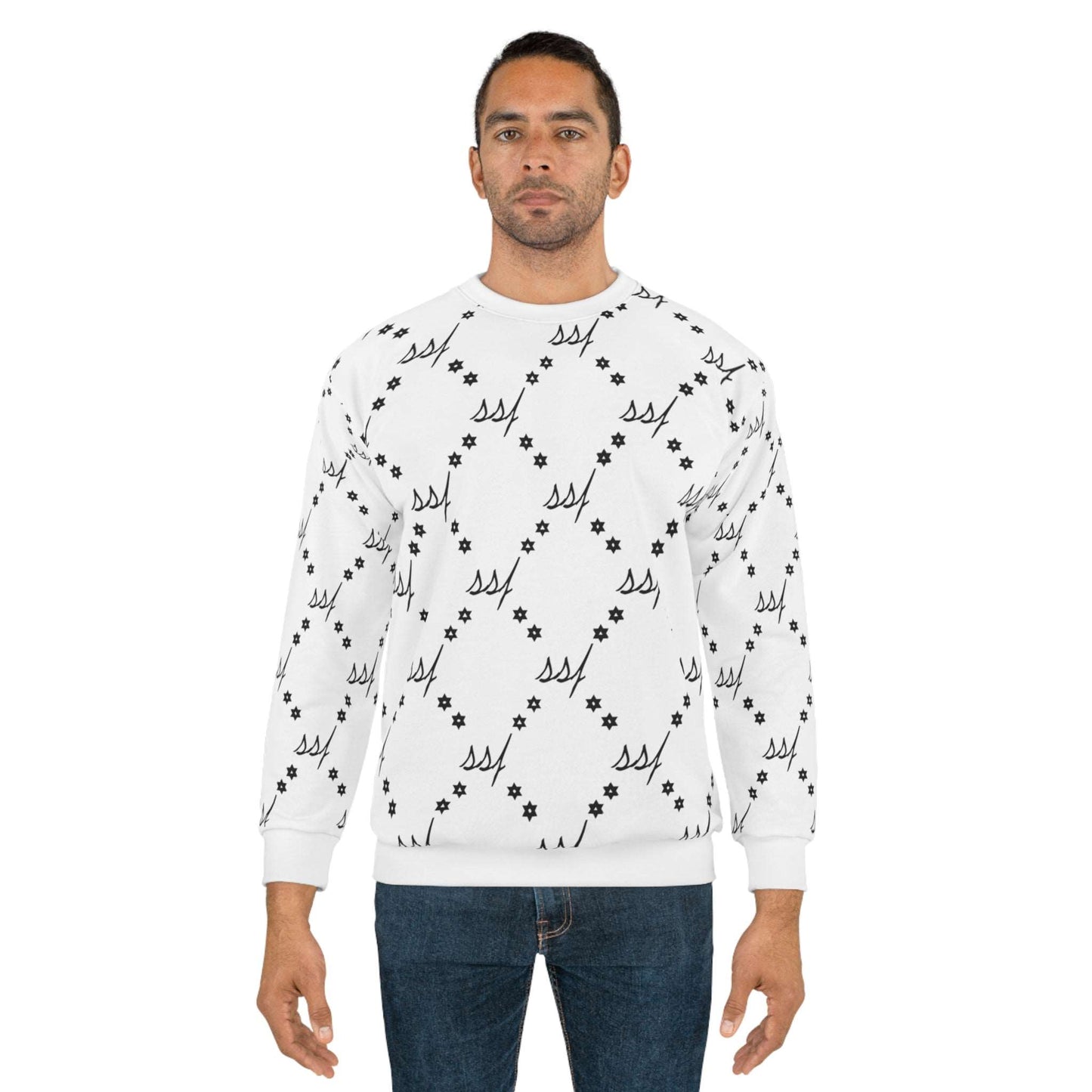White Monogram Unisex Sweatshirt