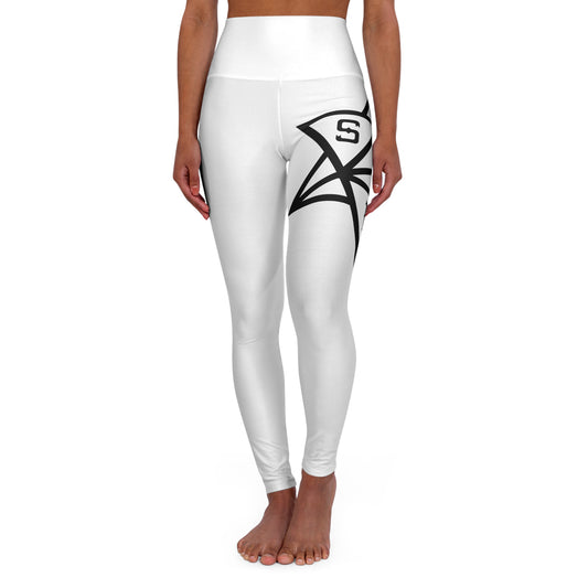 White SSF Fitness High Waisted Yoga Leggings