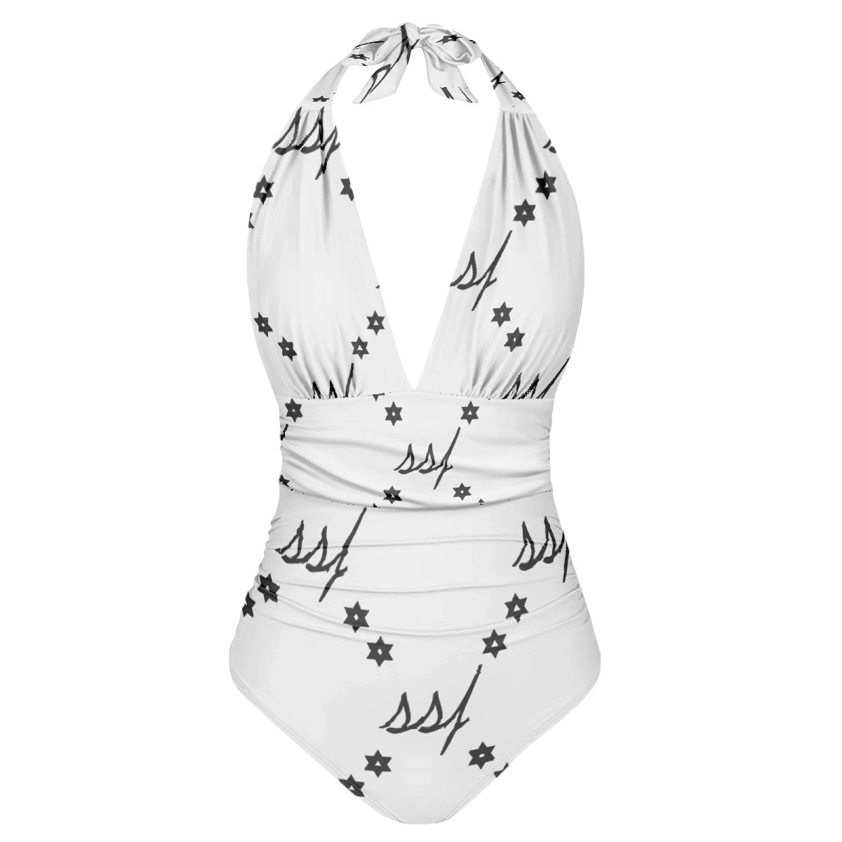 SSF White Monogram Women's One-Piece Swimsuit