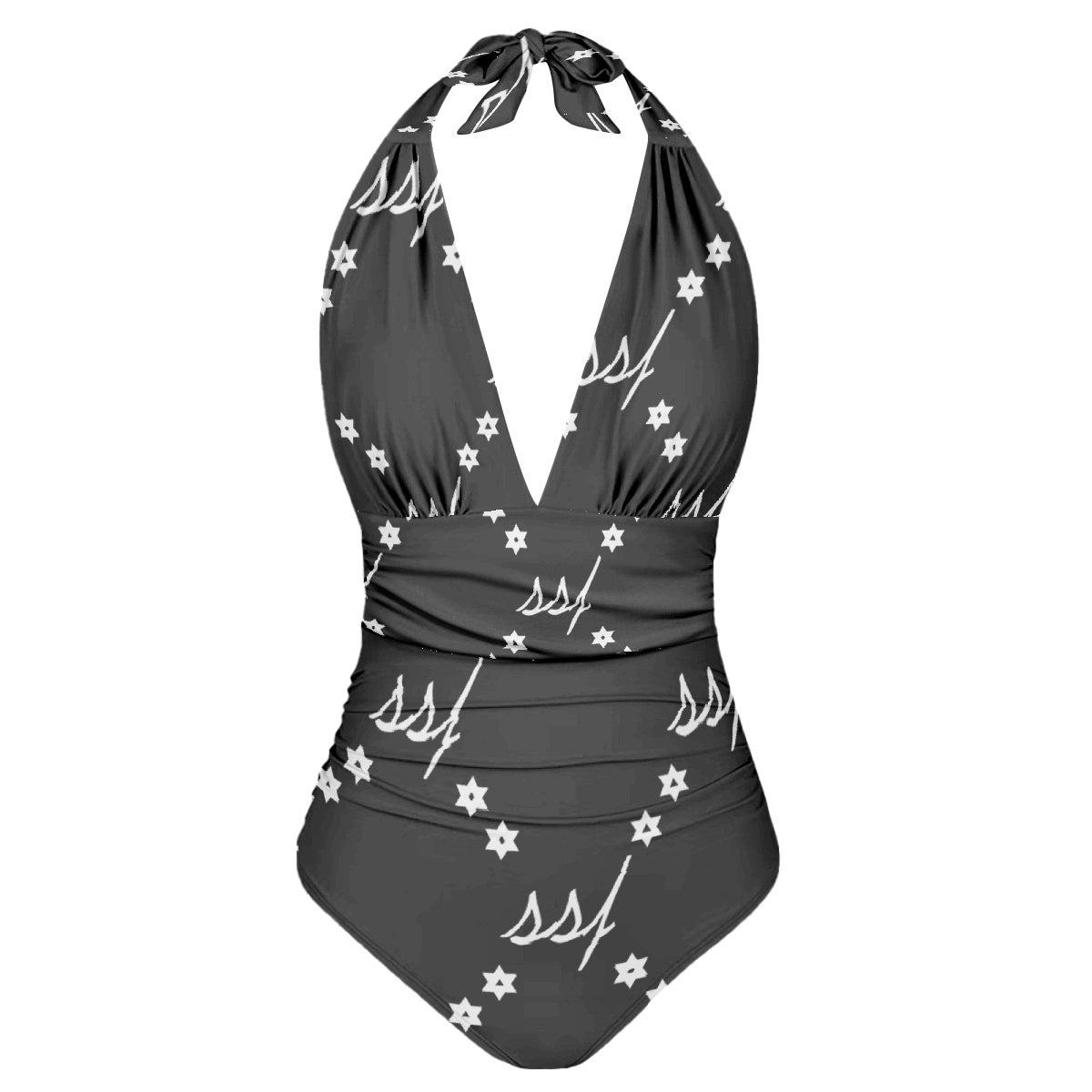 SSF Black Monogram Women's One-Piece Swimsuit